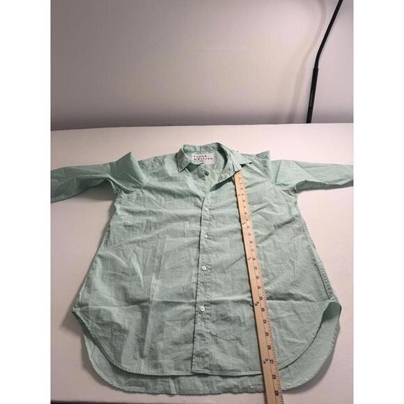 Frank and Eileen Frank Shirt Women's Large Green White Striped Cotton Tunic - Picture 6 of 6